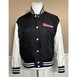 Versace Women's Blouson Nylon/Fabric Logo Jacket Black 10 US (44 Euro) NWT $1900